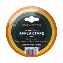 Goudmeester professionele schilderstape gladde ondergrond 50 m x 25 mm