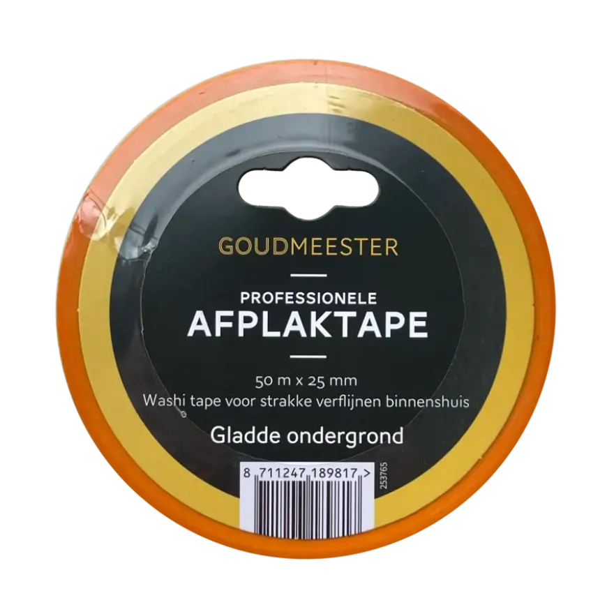 Goudmeester professionele schilderstape gladde ondergrond 50 m x 25 mm