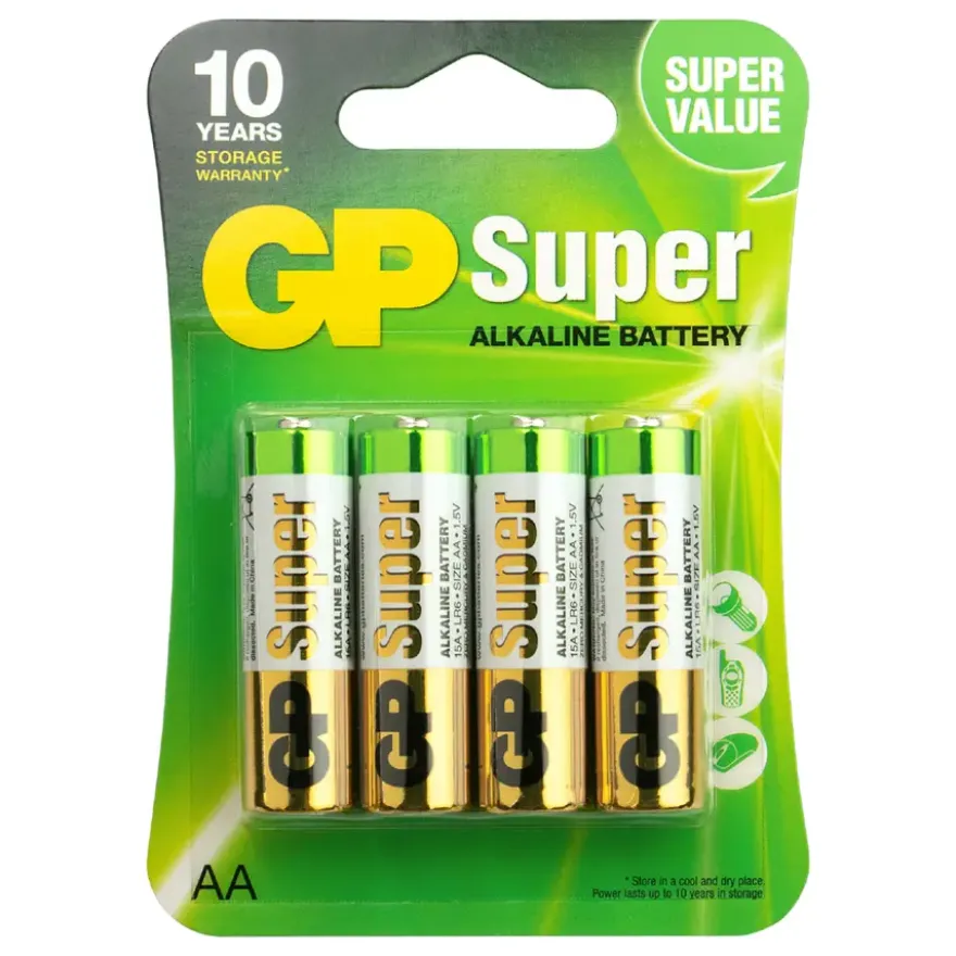 GP AA Batterij alkaline super 1.5V 4 stuks