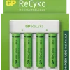 GP Batterijlader 411 + 4x oplaadbare batterijen AAA 850mAh ReCyko + Micro USB-lader