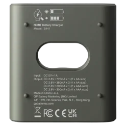 GP Batterijlader 411 + 4x oplaadbare batterijen AAA 850mAh ReCyko + Micro USB-lader