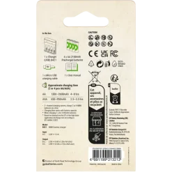 GP Batterijlader + 4x oplaadbare batterijen AA 2100mAh ReCyko + Micro USB-lader