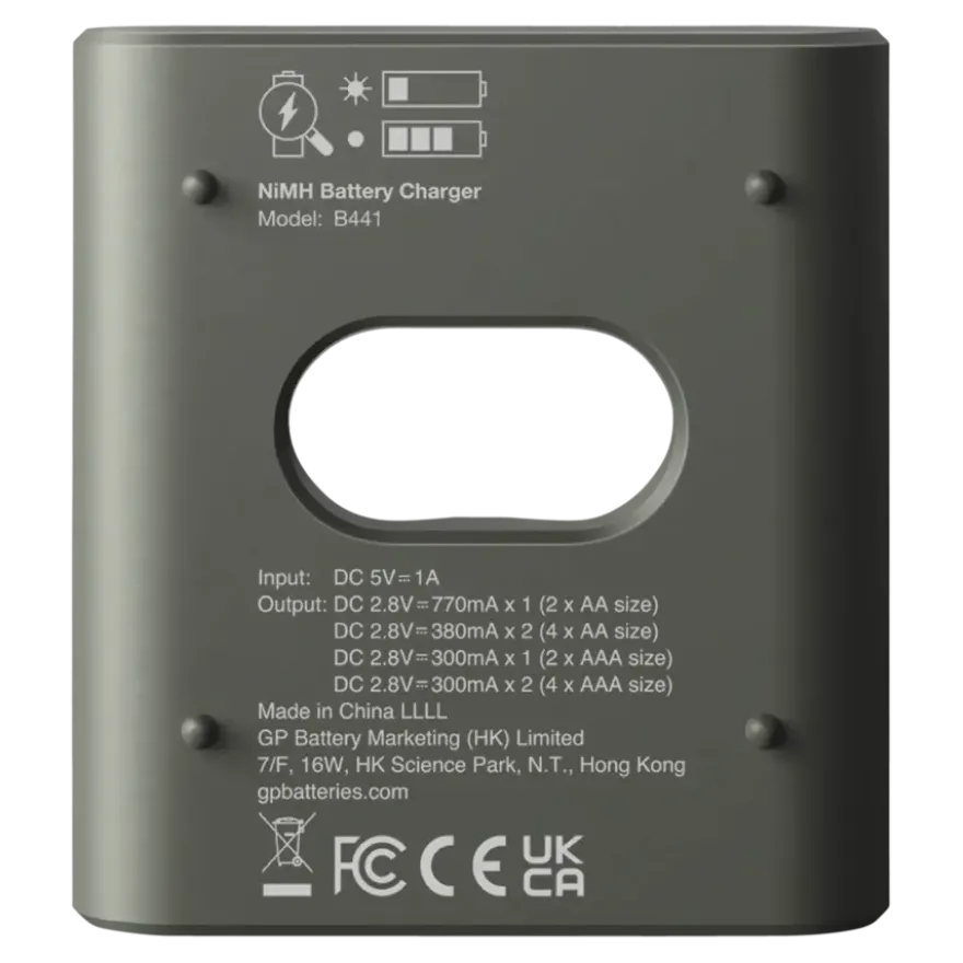 GP Batterijlader + 4x oplaadbare batterijen AA 2100mAh ReCyko + Micro USB-lader