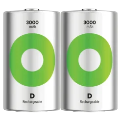 GP Batterij Oplaadbaar D Mono NiMH 3000mAh ReCyko 1,2V 2 Stuks