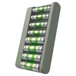 GP USB Batterijlader AA + AAA inc. Micro USB snoer en 4x AA + 4x AAA Batterijen