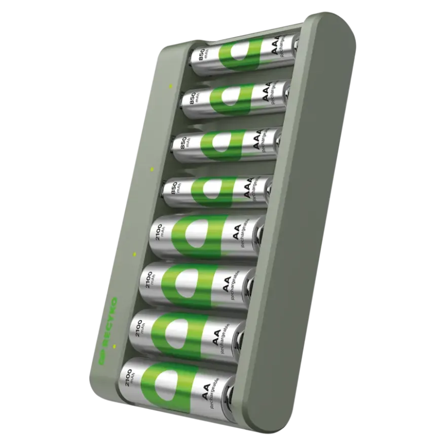 GP USB Batterijlader AA + AAA inc. Micro USB snoer en 4x AA + 4x AAA Batterijen