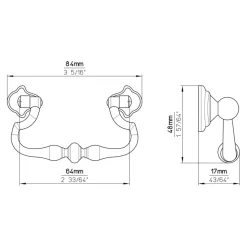 Greep Bea tin look 84mm