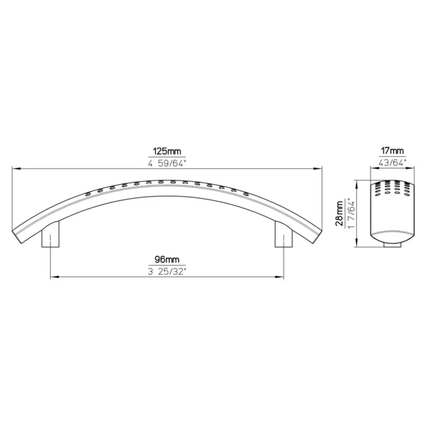 Greep Celine rvs look 128mm