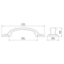 Greep Finn oud tin 144mm