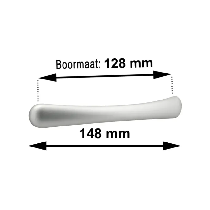 Greep Lucinda aluminium 148mm