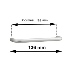 Greep Pascal aluminium 136mm