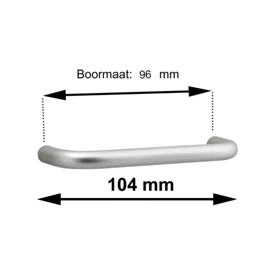Greep Pim aluminium 104mm