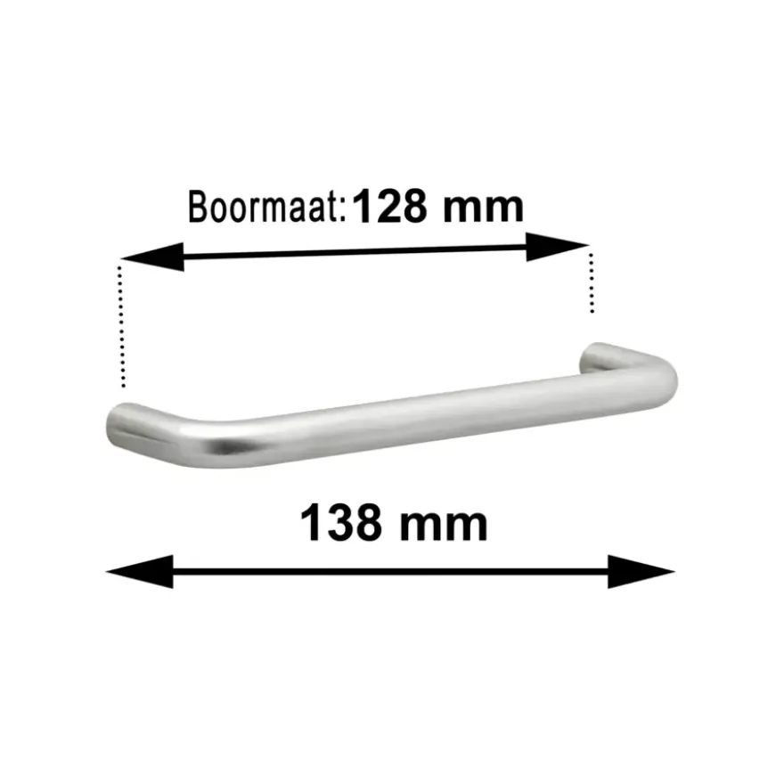 Greep Ronny rvs 138mm