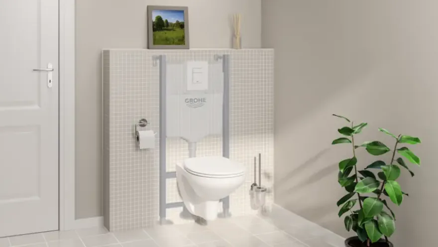 Grohe Bau Even inbouwreservoir met hangend toilet 5-in-1