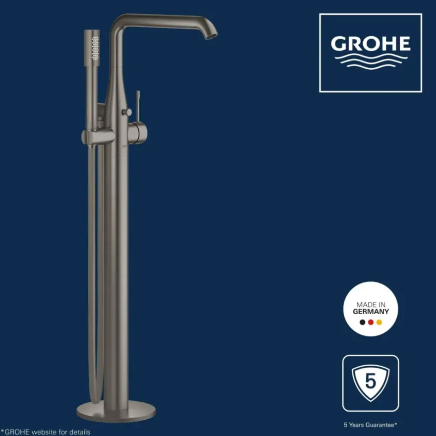 Grohe Colours Vrijstaande Badkraan Essence New Grafiet met Handdouche