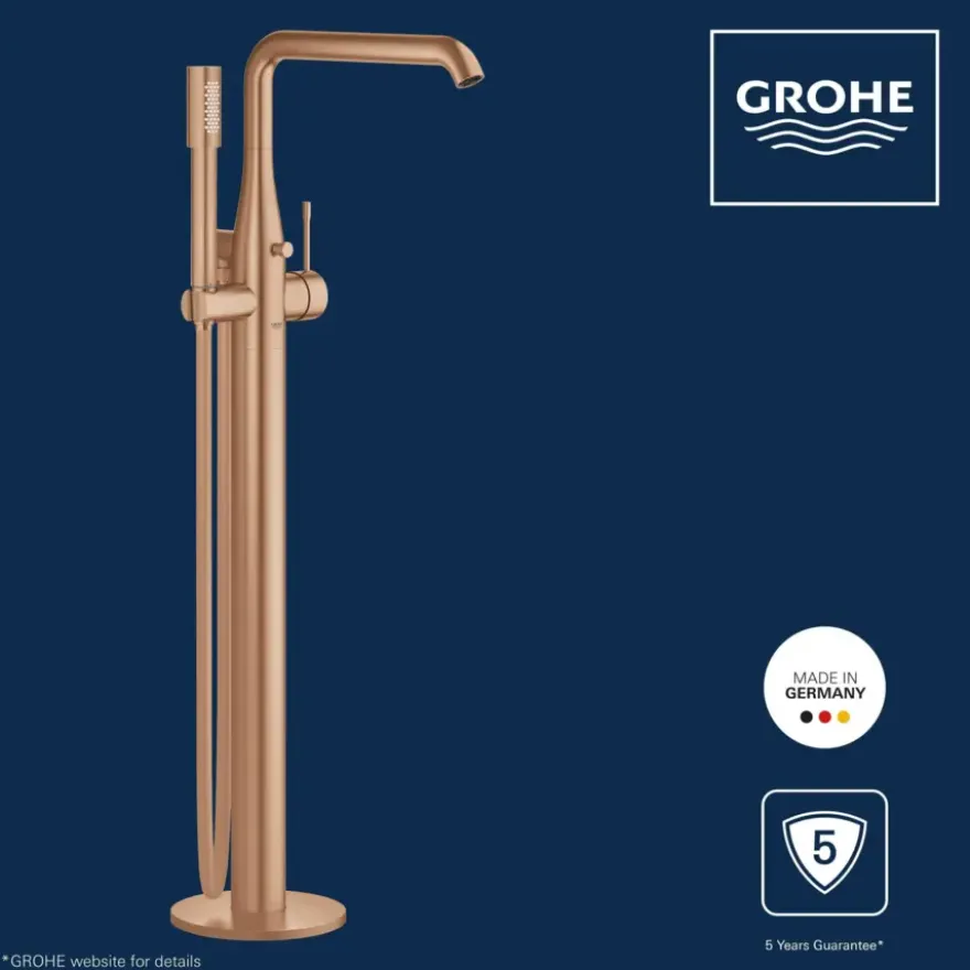 Grohe Colours Vrijstaande Badkraan Essence New Koper met Handdouche