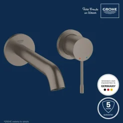 Grohe Colours wastafel inbouwkraan Essence New M 2-gats grafiet