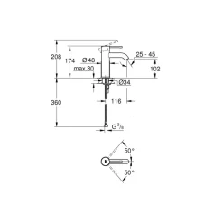 Grohe Colours Wastafelkraan Essence New S RVS