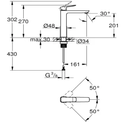 Grohe Dice wastafelmengkraan XL-Size Mat Zwart