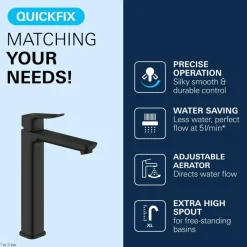 Grohe Dice wastafelmengkraan XL-Size Mat Zwart