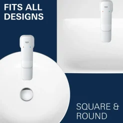 Grohe Dice wastafelmengkraan M-Size Push open Chroom