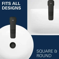 Grohe Dice wastafelmengkraan S-Size Push open Mat Zwart