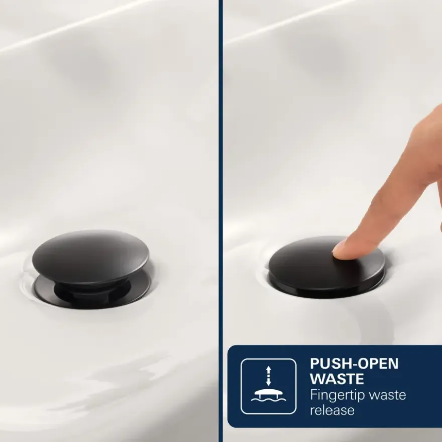 Grohe Dice wastafelmengkraan M-Size Push open Mat Zwart