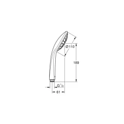 Grohe douchekop Quickfix Vitalio Joy handdouche 1 stand ø 11 cm chroom