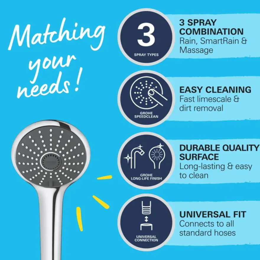 Grohe douchekop Quickfix Vitalio Joy handdouche 1 stand ø 11 cm chroom