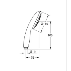 Grohe douchekop Quickfix Vitalio Start 110 handdouche waterbesparend 1 stand ø 11 cm chroom