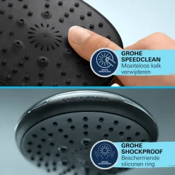 Grohe douchekop Quickfix Vitalio Comfort handdouche waterbesparend 3 standen ø 10 cm chroom