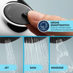 Grohe douchekop Quickfix Vitalio Comfort handdouche waterbesparend 3 standen ø 10 cm chroom