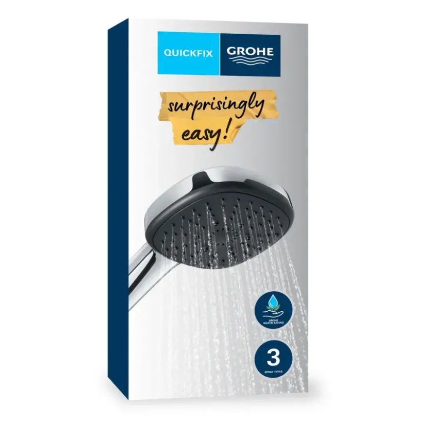 Grohe douchekop Quickfix Vitalio Comfort handdouche waterbesparend 3 standen ø 10 cm chroom