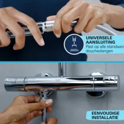 Grohe douchekop Quickfix Vitalio Comfort handdouche waterbesparend 3 standen ø 10 cm chroom
