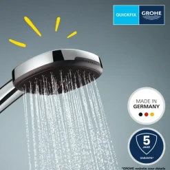 Grohe douchekop Quickfix Vitalio Comfort handdouche waterbesparend 3 standen ø 10 cm chroom