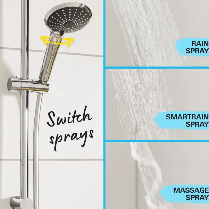 Grohe douchekop Quickfix Vitalio Joy handdouche 3 standen ø 11 cm chroom