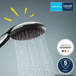 Grohe douchekop Quickfix Vitalio Start 110 handdouche waterbesparend 2 standen ø 11 cm chroom