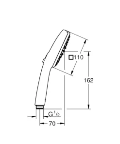 Grohe douchekop Quickfix Vitalio Comfort 110 handdouche waterbesparend 2 standen ø 10 cm zwart