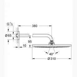 Grohe douchekop Rainshower Cosmopolitan hoofddouche 1 stand ø 31 cm supersteel