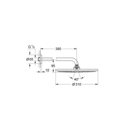 Grohe douchekop Rainshower Cosmopolitan hoofddouche 1 stand ø 31 cm supersteel