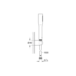 Grohe doucheset Quickfix Vitalio Get 1 stand chroom