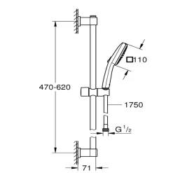 Grohe doucheset Quickfix Vitalio Comfort 2 standen chroom