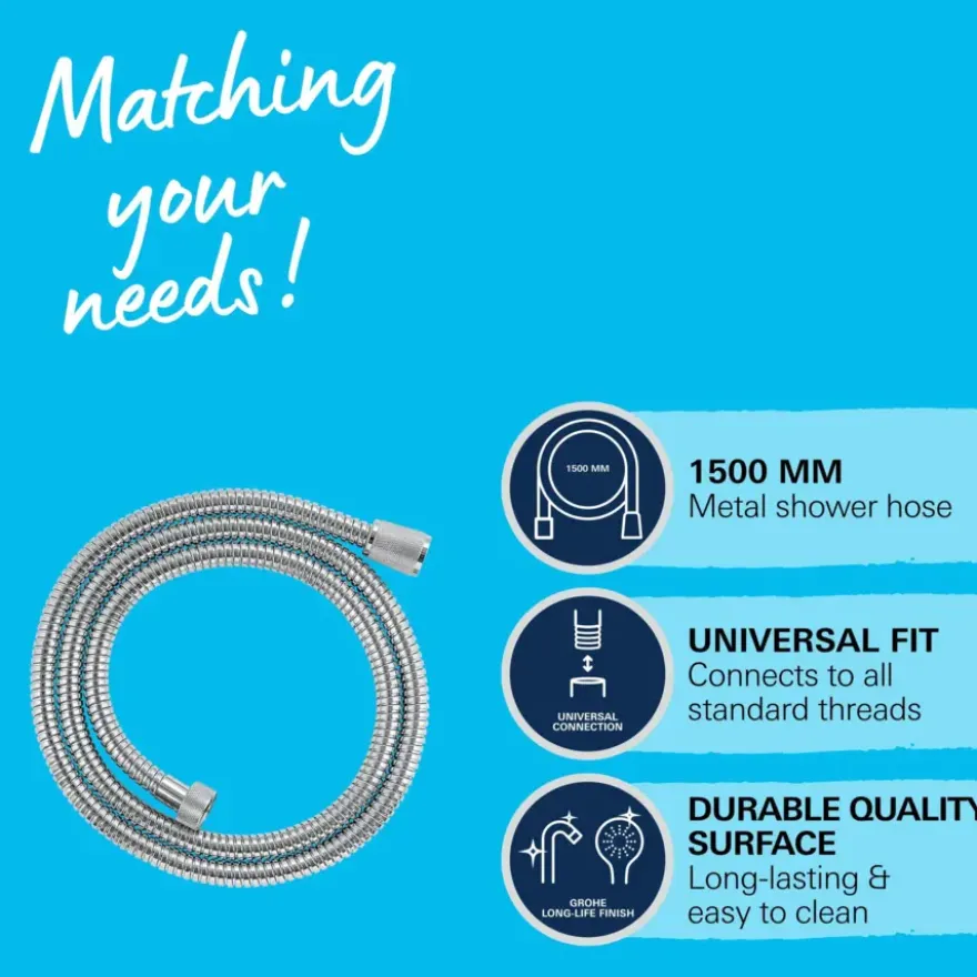 Grohe doucheslang VitalioFlex Metal metaal 150 cm chroom