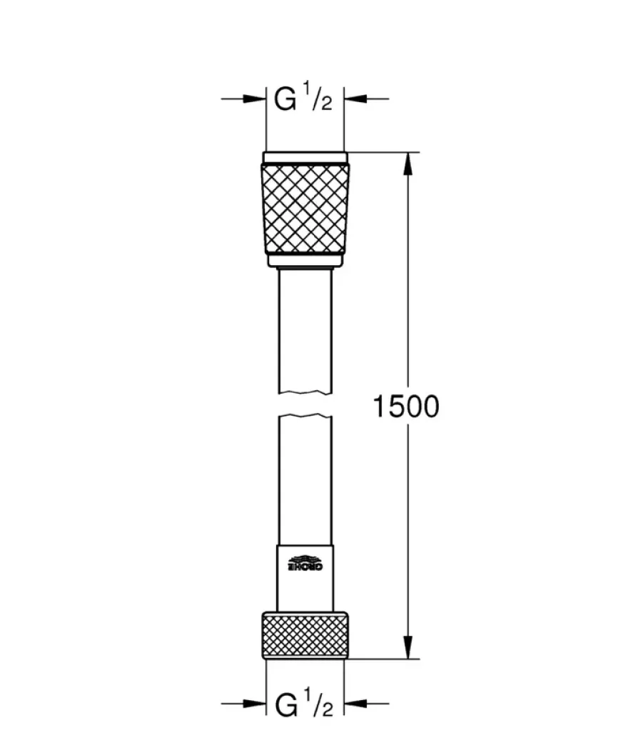 Grohe doucheslang VitalioFlex Trend kunststof 150 cm mat zwart