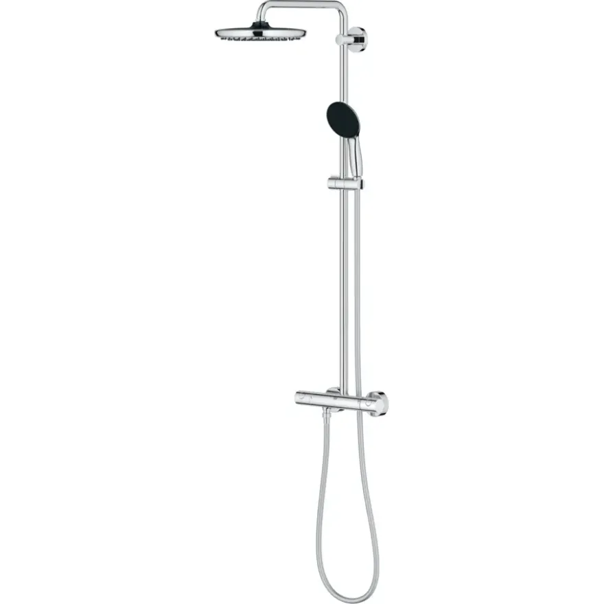 Grohe douchesysteem Vitalio Start 250 met handdouche en thermostaatkraan 2 standen chroom, max. 8,0 L/min bij 3 bar - hartafstand kraan 15 cm