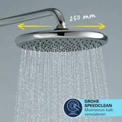 Grohe douchesysteem Vitalio Start 250 met handdouche en thermostaatkraan 2 standen chroom, max. 8,0 L/min bij 3 bar - hartafstand kraan 15 cm