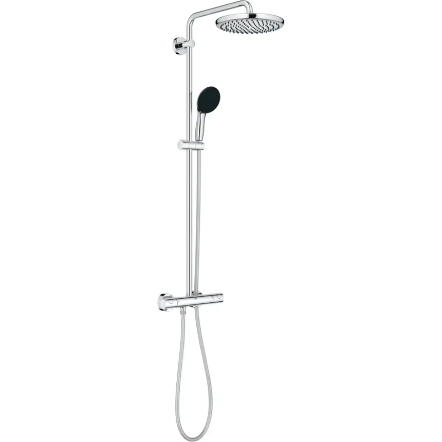Grohe douchesysteem Vitalio Start 250 met handdouche en thermostaatkraan 2 standen chroom, max. 8,0 L/min bij 3 bar - hartafstand kraan 15 cm