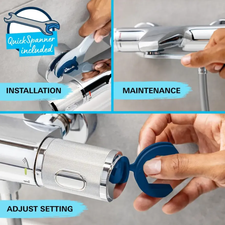 Grohe douchesysteem Vitalio Start 250 met handdouche en thermostaatkraan 2 standen chroom, max. 8,0 L/min bij 3 bar - hartafstand kraan 15 cm