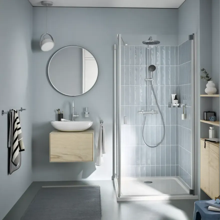 Grohe douchesysteem Vitalio Start 250 met handdouche en thermostaatkraan 2 standen chroom, max. 8,0 L/min bij 3 bar - hartafstand kraan 15 cm