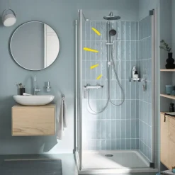 Grohe Douchesysteem Vitalio Start 250 met omstelling Rond, Max. 8,0L/M Bij 3 Bar Chroom - hartafstand kraan 15 cm